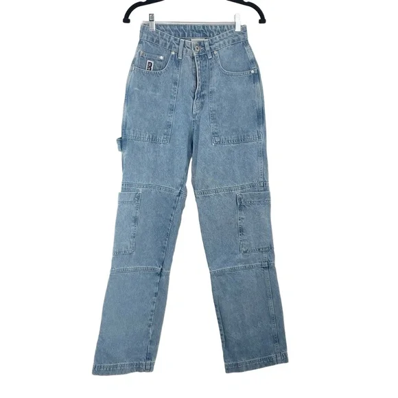 Ragged Priest Carpenter UtiliyuJeans Light Blue Wash High Waisted Paneled 26 - Picture 1 of 10